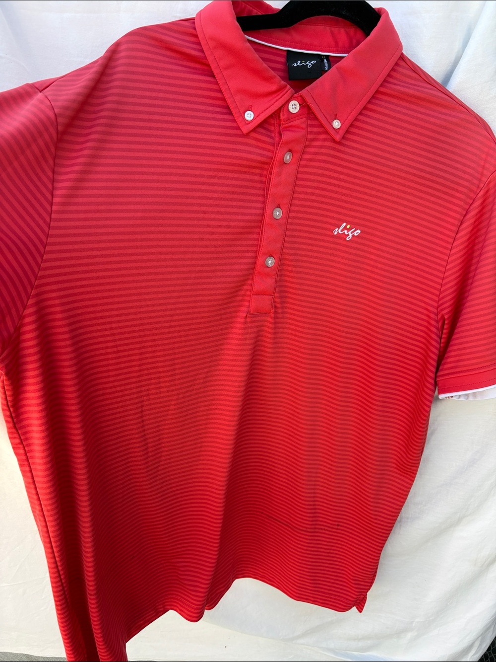dígo Men's Red Striped Button-Down Polo